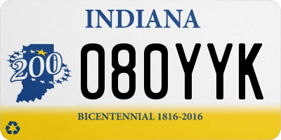 IN license plate 080YYK