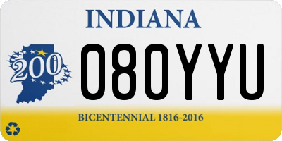 IN license plate 080YYU