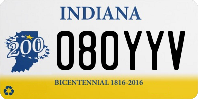 IN license plate 080YYV