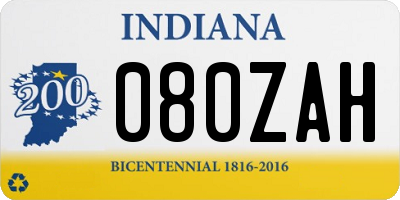 IN license plate 080ZAH