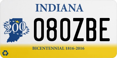 IN license plate 080ZBE