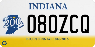 IN license plate 080ZCQ