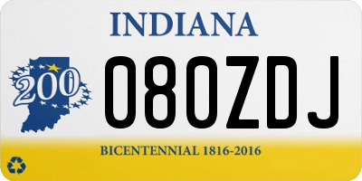 IN license plate 080ZDJ