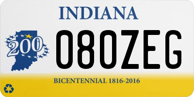 IN license plate 080ZEG