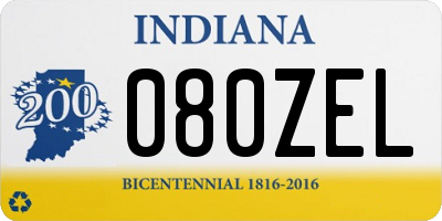 IN license plate 080ZEL