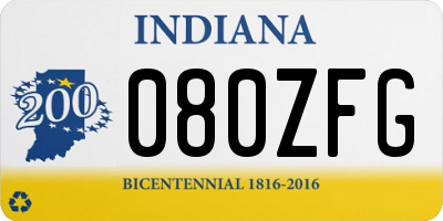 IN license plate 080ZFG