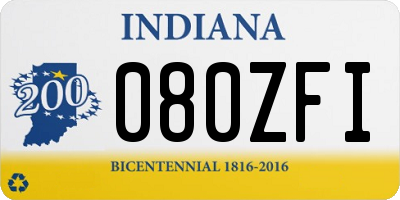 IN license plate 080ZFI