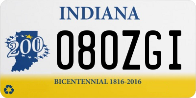 IN license plate 080ZGI