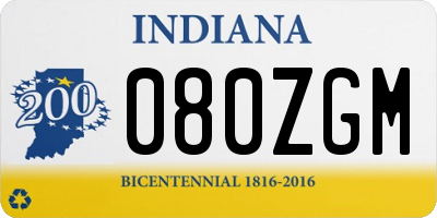 IN license plate 080ZGM