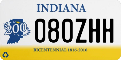 IN license plate 080ZHH