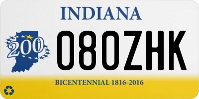 IN license plate 080ZHK