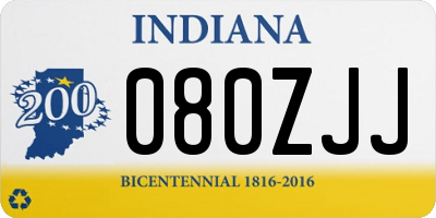 IN license plate 080ZJJ