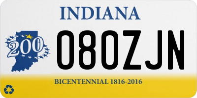 IN license plate 080ZJN