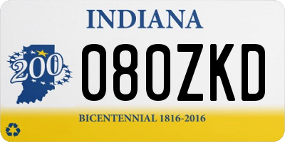 IN license plate 080ZKD