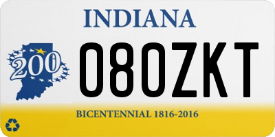 IN license plate 080ZKT