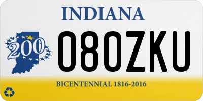 IN license plate 080ZKU