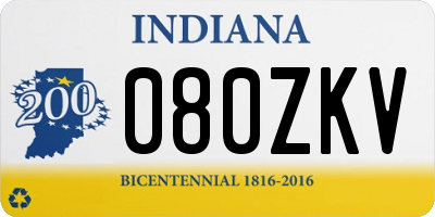 IN license plate 080ZKV