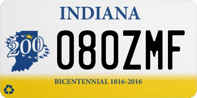 IN license plate 080ZMF