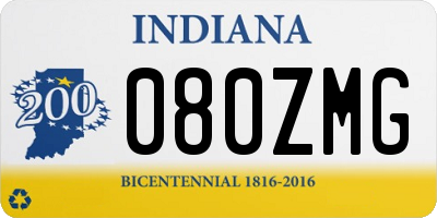 IN license plate 080ZMG