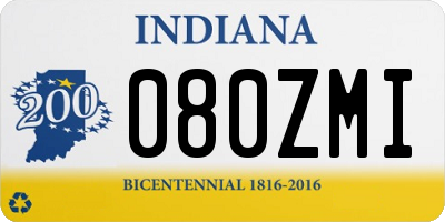 IN license plate 080ZMI
