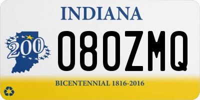 IN license plate 080ZMQ