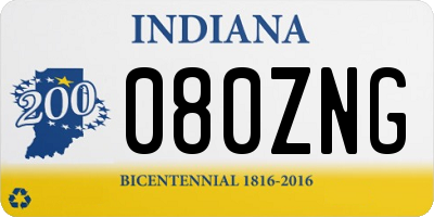 IN license plate 080ZNG