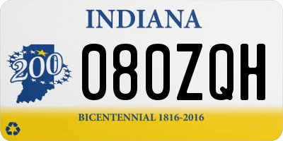 IN license plate 080ZQH