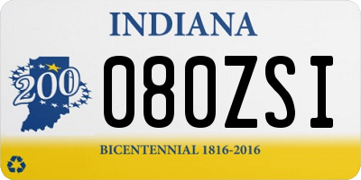IN license plate 080ZSI