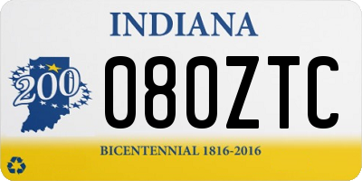 IN license plate 080ZTC
