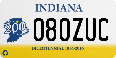 IN license plate 080ZUC