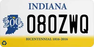 IN license plate 080ZWQ