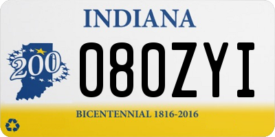IN license plate 080ZYI