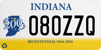 IN license plate 080ZZQ