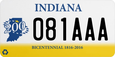 IN license plate 081AAA