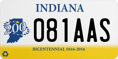IN license plate 081AAS
