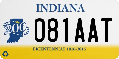 IN license plate 081AAT