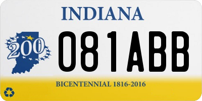 IN license plate 081ABB