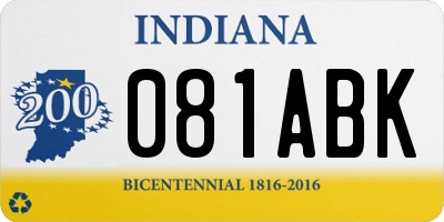 IN license plate 081ABK