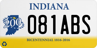 IN license plate 081ABS
