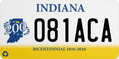 IN license plate 081ACA