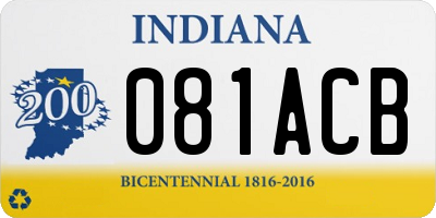 IN license plate 081ACB
