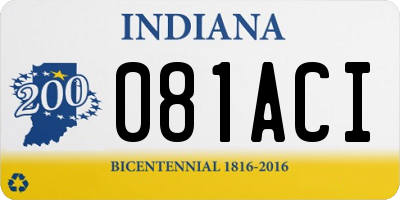 IN license plate 081ACI