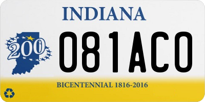 IN license plate 081ACO