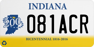 IN license plate 081ACR