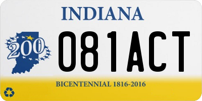 IN license plate 081ACT