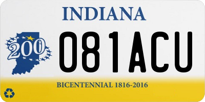 IN license plate 081ACU