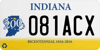 IN license plate 081ACX