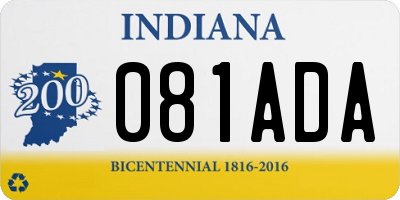 IN license plate 081ADA