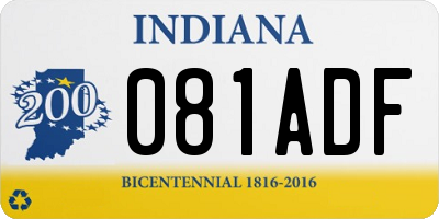 IN license plate 081ADF