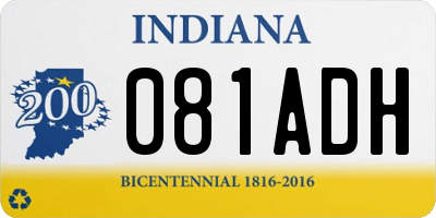 IN license plate 081ADH